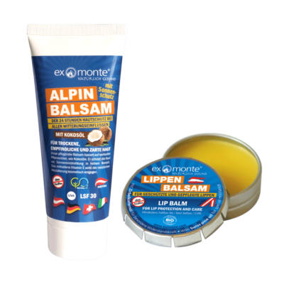 Alpin Balsam mit LSF 30 und Lippenbalsam von Exmonte (Alpin-Set)