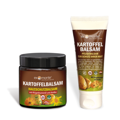 Kartoffelbalsam für die Haut und Kartoffelbalsam für die Haut in der Tube von Exmonte (Hautpflege-Set)