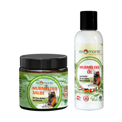 Murmeltiersalbe und Murmeltieröl von Exmonte (Murmeltier-Set)